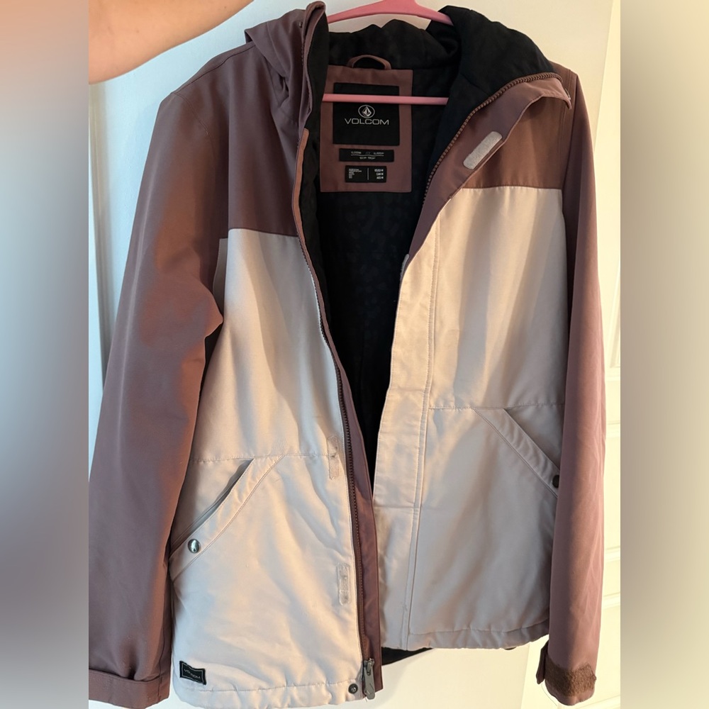 Volcom Women's Insulated Ski Jacket - Mauve and Cream